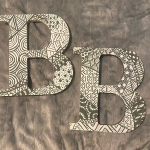 Hand painted wooden letters